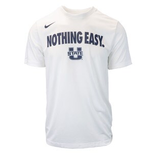 Nike Nothing Easy U-State basketball bench t-shirt white